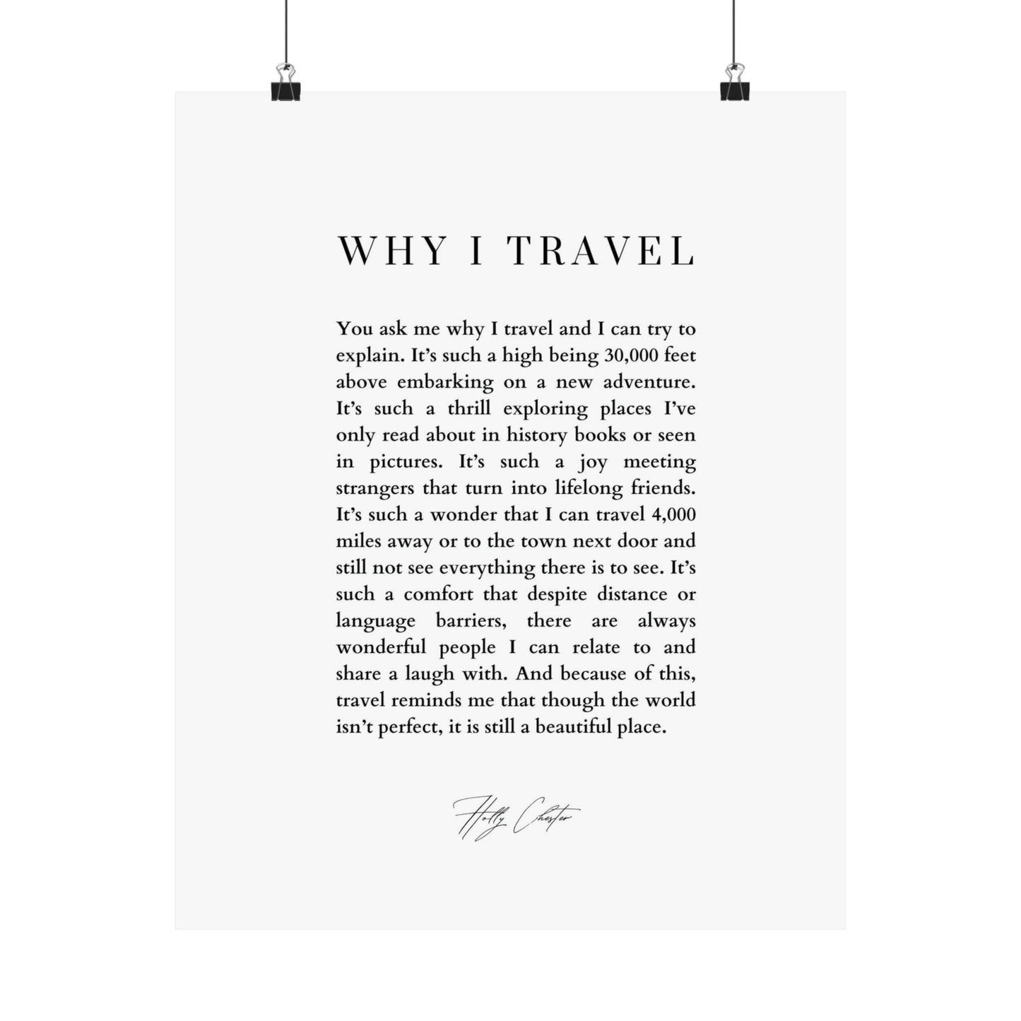 Why I Travel Print