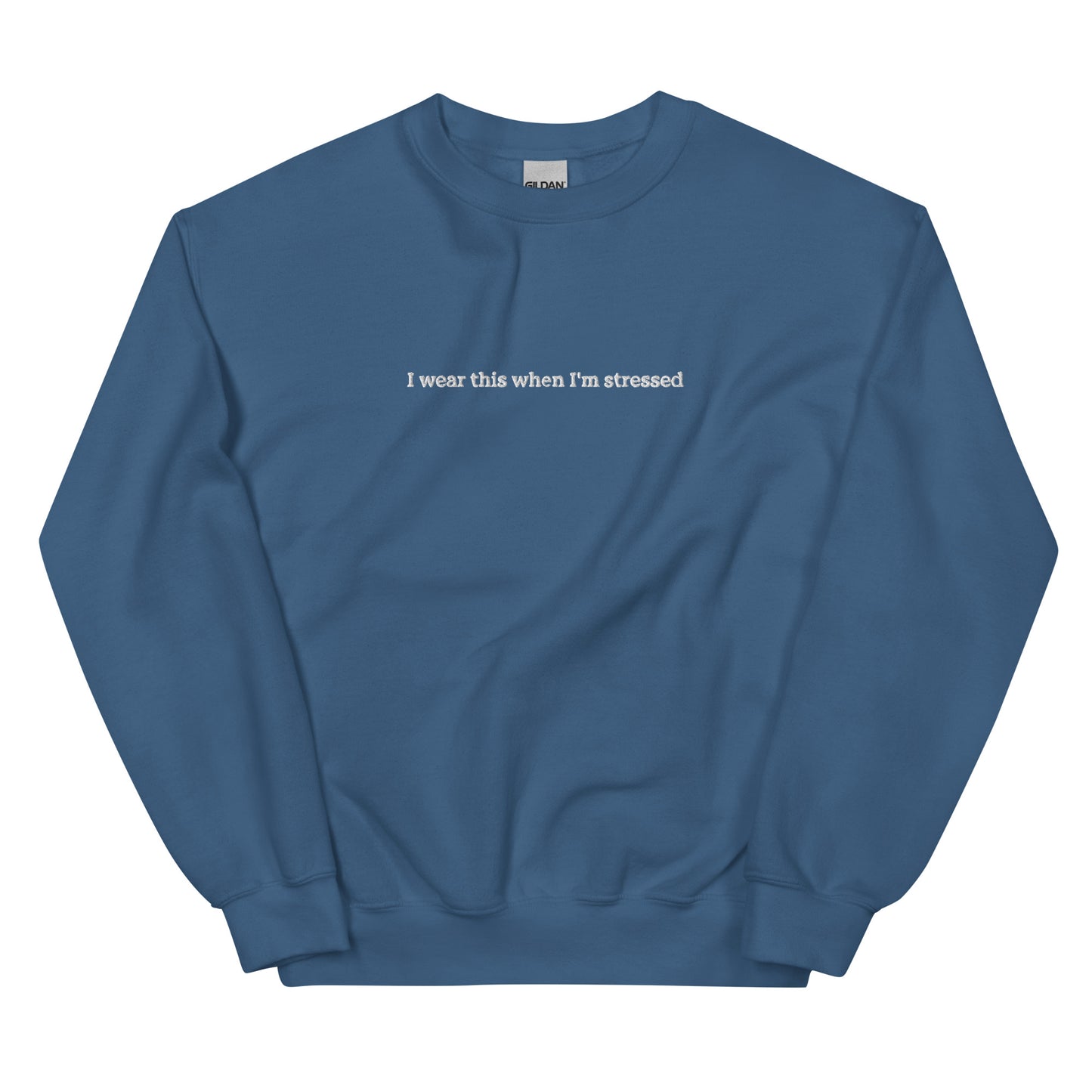 Embroidered Stressed Sweatshirt